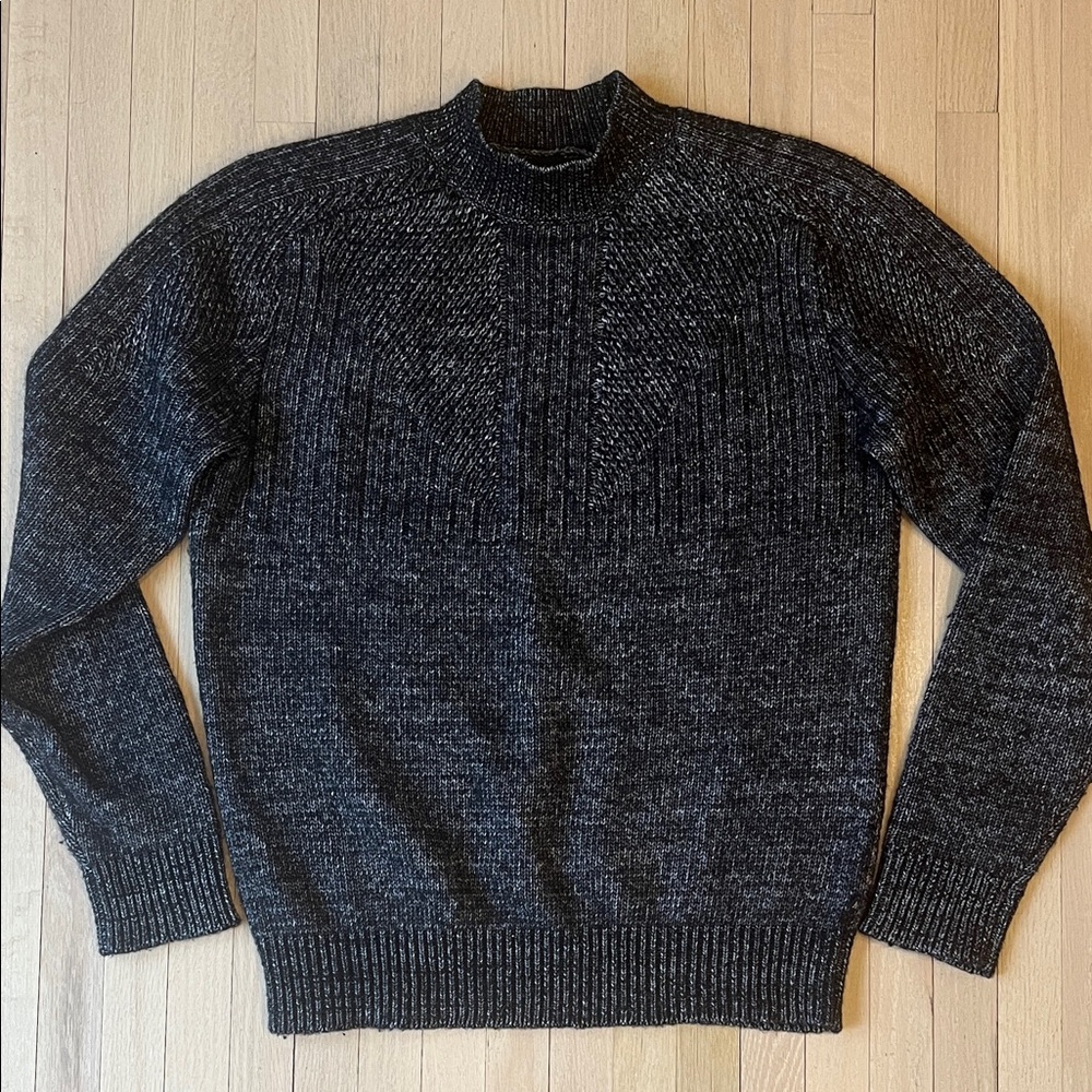 Men's Black/Grey Mock Turtleneck Sweater